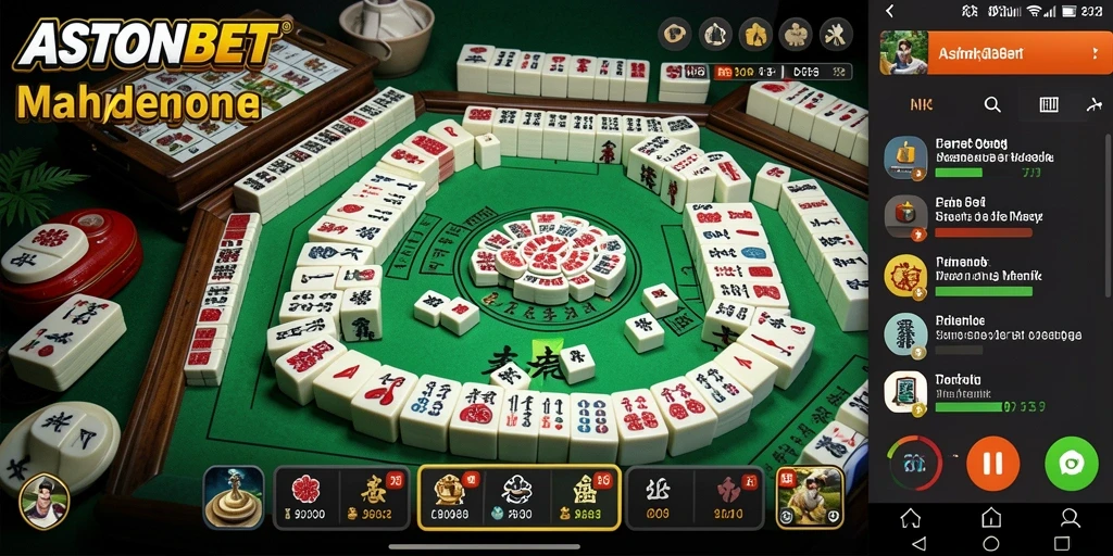 Tampilan gameplay ASTONBET yang menampilkan keseruan permainan Mahjong.