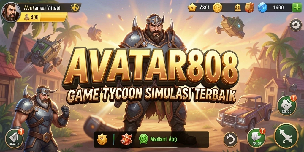 Tampilan gameplay <strong>AVATAR808</strong> yang mengesankan dalam membangun kerajaan bisnis.