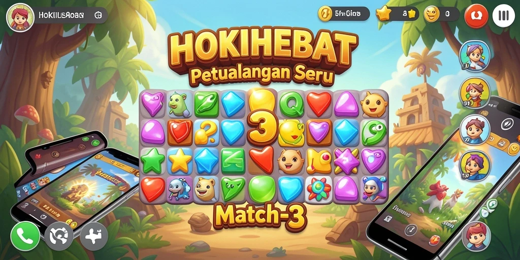 Tampilan gameplay dari HOKIHEBAT yang seru dan penuh warna.