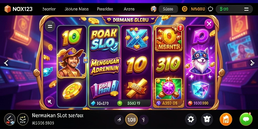 Tampilan menarik dari gameplay Slot NOX123 yang seru dan mendebarkan.