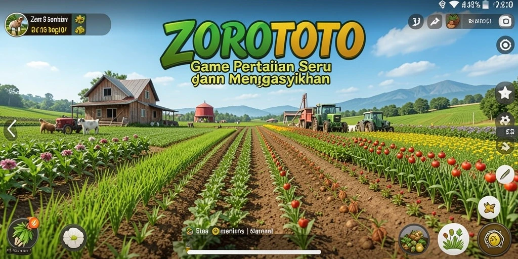 Gameplay seru di ZOROTOTO dengan berbagai aktivitas pertanian.